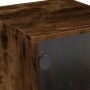 Mesitas noche puertas de vidrio 2 uds roble ahumado 35x37x50 cm de , Mesitas de noche - Ref: Foro24-836527, Precio: 45,97 €, ...