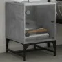 Mesitas noche puertas de vidrio 2 uds gris hormigón 35x37x50 cm de , Mesitas de noche - Ref: Foro24-836525, Precio: 45,30 €, ...