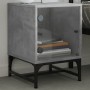 Mesitas noche puertas de vidrio 2 uds gris hormigón 35x37x50 cm de , Mesitas de noche - Ref: Foro24-836525, Precio: 46,10 €, ...