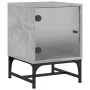 Mesitas noche puertas de vidrio 2 uds gris hormigón 35x37x50 cm de , Mesitas de noche - Ref: Foro24-836525, Precio: 45,30 €, ...