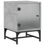 Mesitas noche puertas de vidrio 2 uds gris hormigón 35x37x50 cm de , Mesitas de noche - Ref: Foro24-836525, Precio: 46,10 €, ...