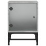 Mesitas noche puertas de vidrio 2 uds gris hormigón 35x37x50 cm de , Mesitas de noche - Ref: Foro24-836525, Precio: 46,10 €, ...