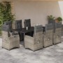 Set comedor de jardín 9 pzas cojines ratán sintético gris claro en Conjuntos de jardín | Comprar online en Foru.es