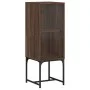 Armario auxiliar con puerta de vidrio marrón roble 35x37x100 cm de , Aparadores - Ref: Foro24-836559, Precio: 52,08 €, Descue...