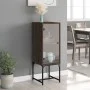 Armario auxiliar con puerta de vidrio marrón roble 35x37x100 cm de , Aparadores - Ref: Foro24-836559, Precio: 52,08 €, Descue...