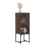 Armario auxiliar con puerta de vidrio marrón roble 35x37x100 cm de , Aparadores - Ref: Foro24-836559, Precio: 52,08 €, Descue...
