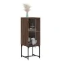 Armario auxiliar con puerta de vidrio marrón roble 35x37x100 cm de , Aparadores - Ref: Foro24-836559, Precio: 52,08 €, Descue...