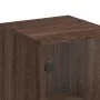 Armario auxiliar con puerta de vidrio marrón roble 35x37x100 cm de , Aparadores - Ref: Foro24-836559, Precio: 52,08 €, Descue...
