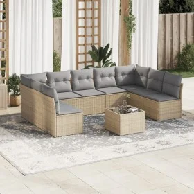 Juego de sofás jardín con cojines beige 10 pzas ratán sintético de , Conjuntos de jardín - Ref: Foro24-3249918, Precio: 584,2...