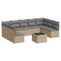 Juego de sofás jardín con cojines beige 10 pzas ratán sintético de , Conjuntos de jardín - Ref: Foro24-3249918, Precio: 593,8...