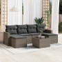 Set de sofás de jardín 7 piezas con cojines ratán PE gris de , Sofás modulares de exterior - Ref: Foro24-3251667, Precio: 409...