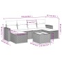 Set de sofás de jardín 7 piezas con cojines ratán PE gris de , Sofás modulares de exterior - Ref: Foro24-3251667, Precio: 409...