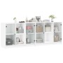 Estantería con puertas madera de ingeniería negro 204x37x75 cm de , Librerías y estanterías - Ref: Foro24-3206531, Precio: 19...