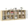 Estantería con puertas madera roble Sonoma 204x37x75 cm de , Librerías y estanterías - Ref: Foro24-3206533, Precio: 191,70 €,...