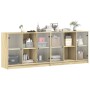 Estantería con puertas madera roble Sonoma 204x37x75 cm de , Librerías y estanterías - Ref: Foro24-3206533, Precio: 191,70 €,...