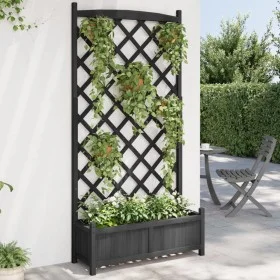 Jardinera con enrejado madera maciza de abeto negro de , Maceteros y jardineras - Ref: Foro24-365493, Precio: 150,96 €, Descu...