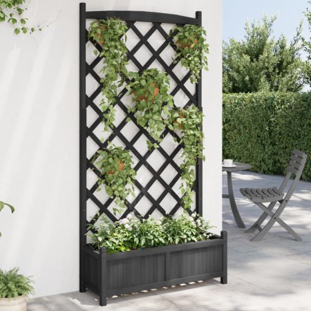 Jardinera con enrejado madera maciza de abeto negro de , Maceteros y jardineras - Ref: Foro24-365493, Precio: 154,78 €, Descu...