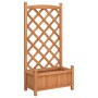 Jardinera con enrejado de madera maciza de abeto marrón de , Maceteros y jardineras - Ref: Foro24-365485, Precio: 73,59 €, De...
