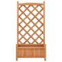 Jardinera con enrejado de madera maciza de abeto marrón de , Maceteros y jardineras - Ref: Foro24-365485, Precio: 73,59 €, De...
