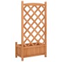 Jardinera con enrejado de madera maciza de abeto marrón de , Maceteros y jardineras - Ref: Foro24-365485, Precio: 73,59 €, De...