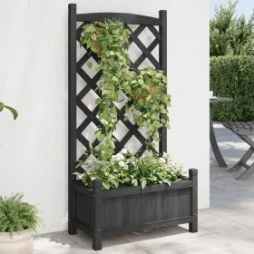 Pflanzgefäß mit Rankgitter massives Tannenholz schwarz von , Töpfe und Pflanzgefäße - Ref: Foro24-365487, Preis: 69,19 €, Rab...