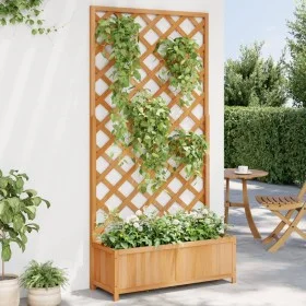 Jardinera con enrejado de madera maciza de abeto marrón de , Maceteros y jardineras - Ref: Foro24-365479, Precio: 131,47 €, D...