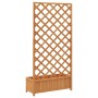 Jardinera con enrejado de madera maciza de abeto marrón de , Maceteros y jardineras - Ref: Foro24-365479, Precio: 103,49 €, D...