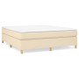 Cama box spring con colchón tela color crema 180x200 cm de , Camas y somieres - Ref: Foro24-3144543, Precio: 517,34 €, Descue...