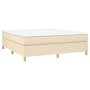 Cama box spring con colchón tela color crema 180x200 cm de , Camas y somieres - Ref: Foro24-3144543, Precio: 517,34 €, Descue...