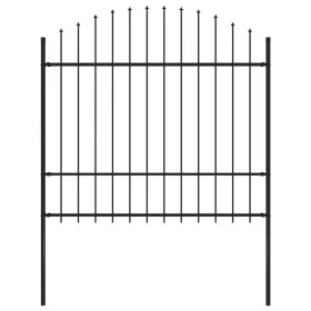 Garden fence with black steel spikes (1.5-1.75)x1.7 m by vidaXL, fence panels - Ref: Foro24-144944, Price: 90,34 €, Discount: %