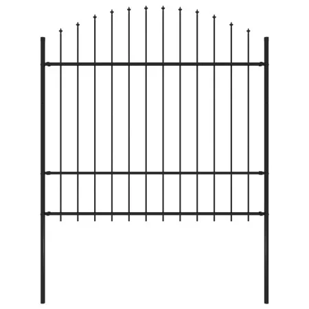 Garden fence with black steel spikes (1.5-1.75)x1.7 m by vidaXL, fence panels - Ref: Foro24-144944, Price: 90,34 €, Discount: %