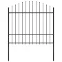 Garden fence with black steel spikes (1.5-1.75)x1.7 m by vidaXL, fence panels - Ref: Foro24-144944, Price: 90,34 €, Discount: %