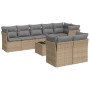 Set de sofás de jardín 9 pzas con cojines ratán sintético beige de , Conjuntos de jardín - Ref: Foro24-3249758, Precio: 593,8...