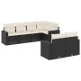 Set de comedor de jardín 7 pzas y cojines ratán sintético negro de , Sofás modulares de exterior - Ref: Foro24-3251543, Preci...