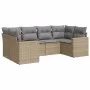 Garden sofa set with cushions 6 pieces beige synthetic rattan by , Modular outdoor sofas - Ref: Foro24-3251716, Price: 459,33...