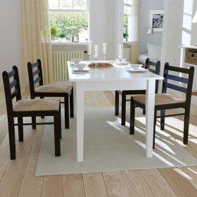 Sillas de comedor 4 uds madera maciza caucho terciopelo marrón en Sillas de comedor | Comprar online en Foru.es