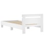 Estructura cama con cabecero madera ingeniería blanca 75x190 cm de , Camas y somieres - Ref: Foro24-838568, Precio: 75,13 €, ...