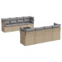 Set de sofás de jardín 9 pzas con cojines ratán sintético beige de , Conjuntos de jardín - Ref: Foro24-3217309, Precio: 519,7...