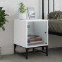 Mesita de noche con puerta de vidrio blanco 35x37x50 cm de , Mesitas de noche - Ref: Foro24-836518, Precio: 28,47 €, Descuent...