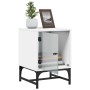 Mesita de noche con puerta de vidrio blanco 35x37x50 cm de , Mesitas de noche - Ref: Foro24-836518, Precio: 28,47 €, Descuent...