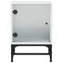 Mesita de noche con puerta de vidrio blanco 35x37x50 cm de , Mesitas de noche - Ref: Foro24-836518, Precio: 28,47 €, Descuent...