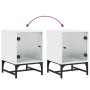 Mesita de noche con puerta de vidrio blanco 35x37x50 cm de , Mesitas de noche - Ref: Foro24-836518, Precio: 28,47 €, Descuent...