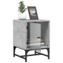 Mesita de noche con puerta de vidrio gris hormigón 35x37x50 cm de , Mesitas de noche - Ref: Foro24-836524, Precio: 27,66 €, D...