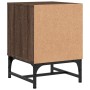 Mesita de noche con puerta de vidrio roble marrón 35x37x50 cm de , Mesitas de noche - Ref: Foro24-836530, Precio: 30,47 €, De...