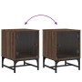 Mesita de noche con puerta de vidrio roble marrón 35x37x50 cm de , Mesitas de noche - Ref: Foro24-836530, Precio: 30,47 €, De...