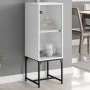 Armario auxiliar con puerta de vidrio blanco 35x37x100 cm de , Aparadores - Ref: Foro24-836553, Precio: 45,58 €, Descuento: %