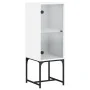 Armario auxiliar con puerta de vidrio blanco 35x37x100 cm de , Aparadores - Ref: Foro24-836553, Precio: 45,58 €, Descuento: %