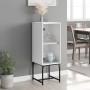 Armario auxiliar con puerta de vidrio blanco 35x37x100 cm de , Aparadores - Ref: Foro24-836553, Precio: 45,93 €, Descuento: %