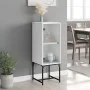 Armario auxiliar con puerta de vidrio blanco 35x37x100 cm de , Aparadores - Ref: Foro24-836553, Precio: 45,58 €, Descuento: %