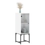 Armario auxiliar con puerta de vidrio blanco 35x37x100 cm de , Aparadores - Ref: Foro24-836553, Precio: 45,93 €, Descuento: %